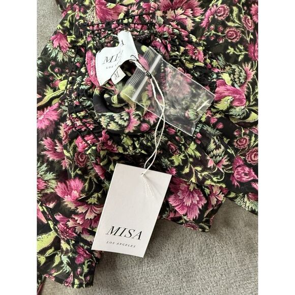 MISA Los Angeles Saint Floral Dress Belted Chiffon Mini Dress Small - Picture 9 of 11